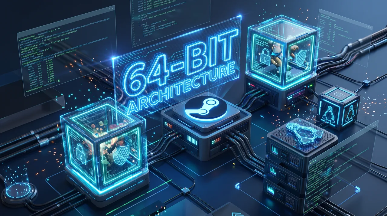 Valve migra el cliente de Steam para Linux a 64 bits y adopta aislamiento por contenedores