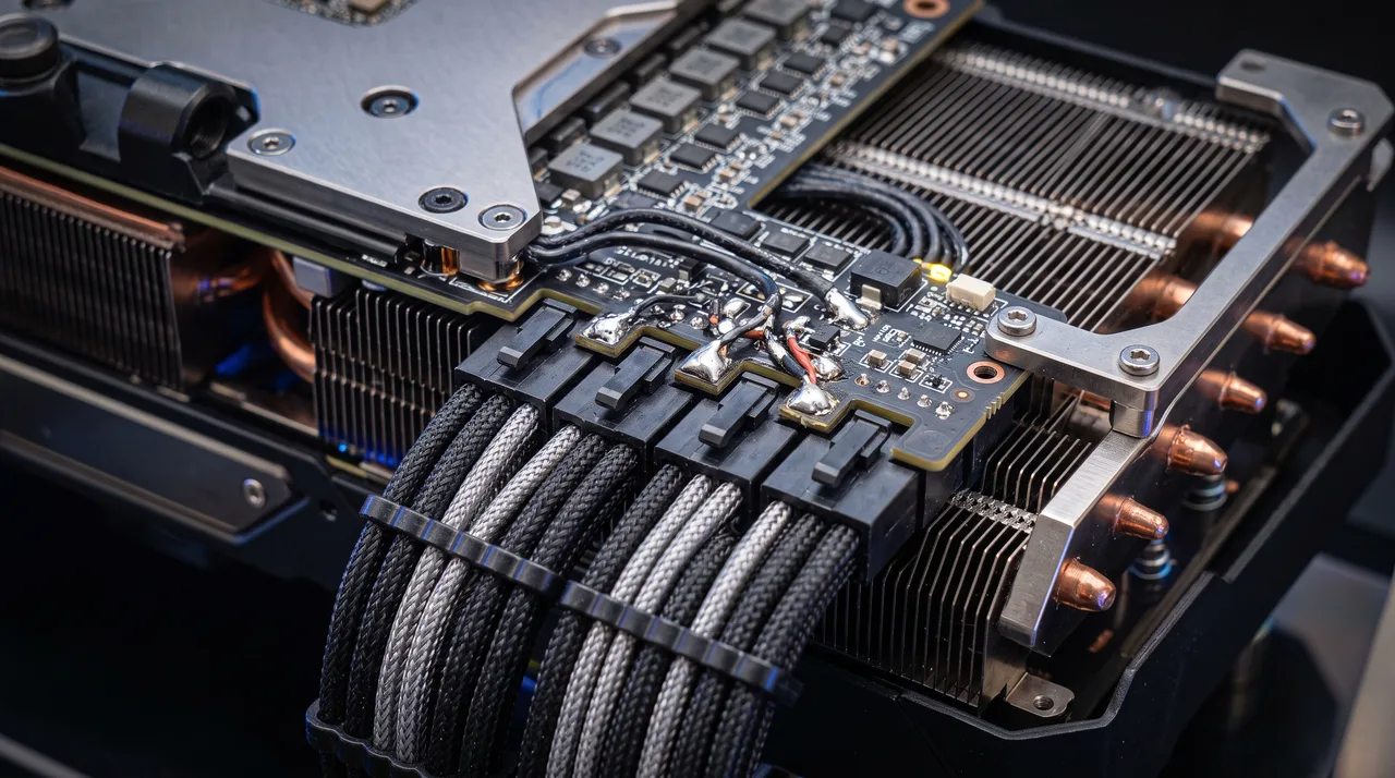 Modder adapta RTX 5090 con cuatro conectores 8-pin